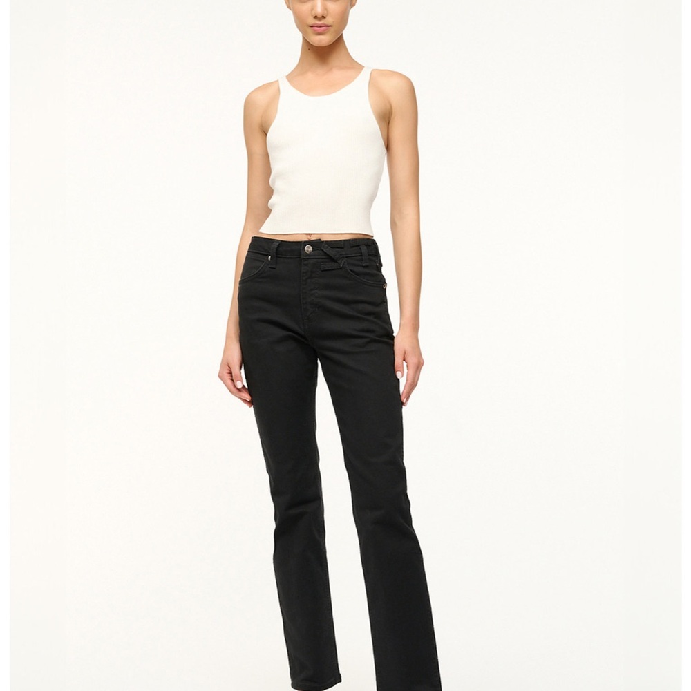 STAUD WRANGLER + STAUD THE EVERYDAY JEAN black straight leg sz 27